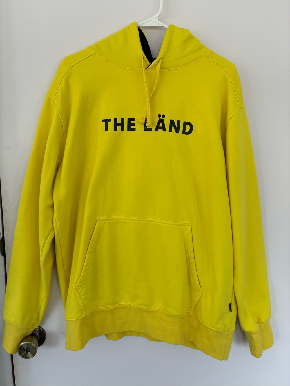 Bright Yellow "THE LÄND" Hooded Sweatshirt from Germany